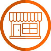 Grocery Store Line Orange Circle Icon vector