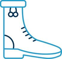 Rain Boots Line Blue Two Color Icon vector