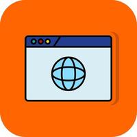 Website Design Filled Orange background Icon vector