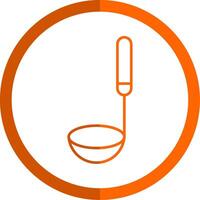 Ladle Line Orange Circle Icon vector