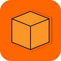 3D Design Filled Orange background Icon Filled Orange background Icon vector