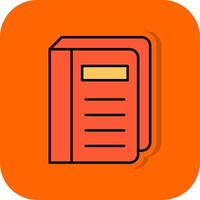 Book Cover Filled Orange background Icon vector