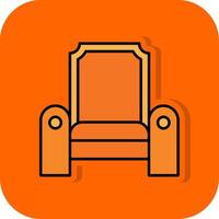 Throne Filled Orange background Icon vector