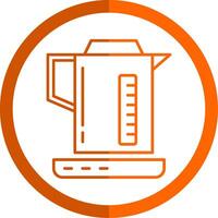 Electric Kettle Line Orange Circle Icon vector