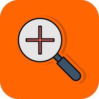 Zoom In Filled Orange background Icon vector