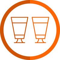 Goblet Line Orange Circle Icon vector