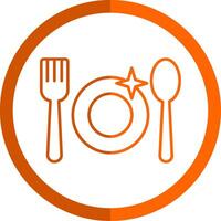 Crockery Line Orange Circle Icon vector