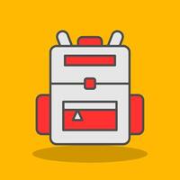Backpack Filled Shadow Icon vector