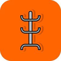 Coat Rack Filled Orange background Icon vector