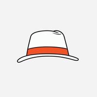 elegante dibujado a mano estilo fedora sombrero ilustración plano 2d diseño vector