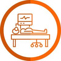 ICU Room Line Orange Circle Icon vector