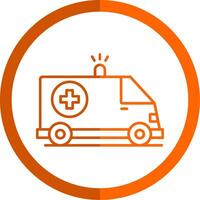 Ambulance Line Orange Circle Icon vector