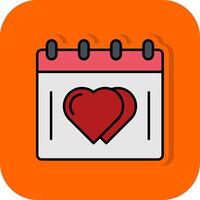 Wedding Day Filled Orange background Icon vector