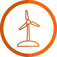 Turbine Line Orange Circle Icon vector