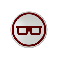 Brille Symbol mit rot Material png