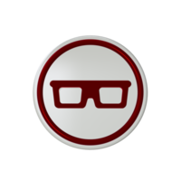 lentes icono con rojo material png