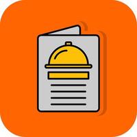 Menu Filled Orange background Icon vector