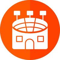 Stadium Glyph Red Circle Icon vector