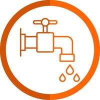 Water Tap Line Orange Circle Icon vector