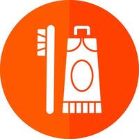 Toothpaste Glyph Red Circle Icon vector