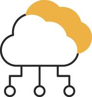 Cloud Computing Skined Filled Icon vector