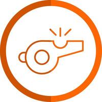 Whistle Line Orange Circle Icon vector