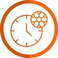 fútbol americano hora línea naranja circulo icono vector