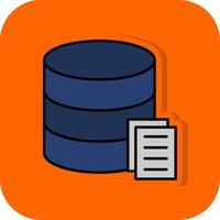 Data Filled Orange background Icon vector