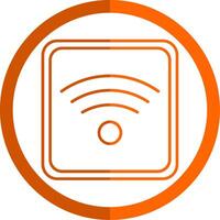 Wifi Line Orange Circle Icon vector