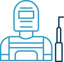 Welder Line Blue Two Color Icon vector