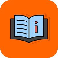 Book Filled Orange background Icon vector