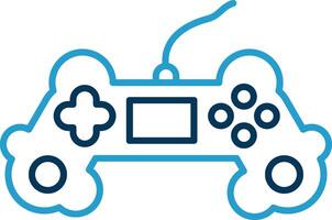 Game Controller Line Blue Two Color Icon vector