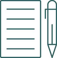 Pen And Paper Line Gradient Round Corner Icon vector