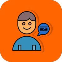 Customer Service Filled Orange background Icon vector