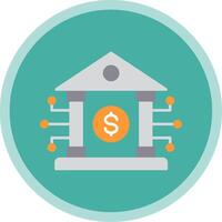 Banking System Flat Multi Circle Icon vector