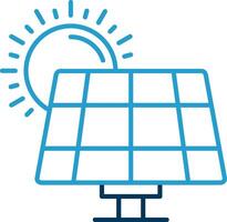 Solar Panel Line Blue Two Color Icon vector