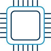 CPU Line Blue Two Color Icon vector