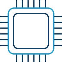 CPU Line Blue Two Color Icon vector