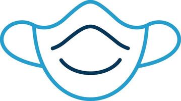 Dust Mask Line Blue Two Color Icon vector
