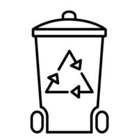 basura lata icono Delgado línea para web y móvil. basura lata ilustración. silueta de compartimiento para basura vector
