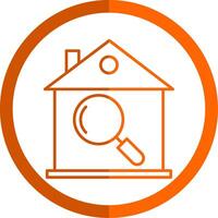 House Inspection Line Orange Circle Icon vector