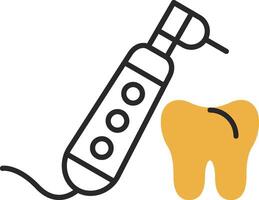 Dental Drill Skined Filled Icon vector