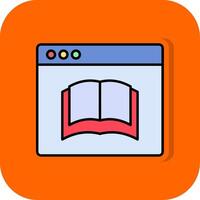 Ebook Filled Orange background Icon vector