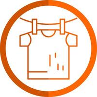 Drying Line Orange Circle Icon vector