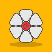 Hibiscus Filled Shadow Icon vector