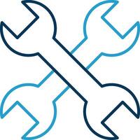 Wrench Line Blue Two Color Icon vector