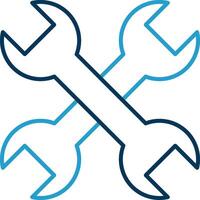 Wrench Line Blue Two Color Icon vector