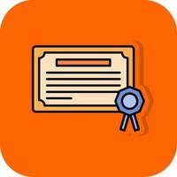 Certificate Filled Orange background Icon vector