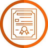 Certificate Line Orange Circle Icon vector