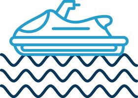 Parasailing Line Blue Two Color Icon vector